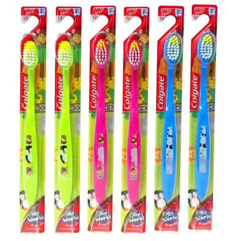 Colgate Extra Soft Children's Toothbrush, Assorted, Pack of 6