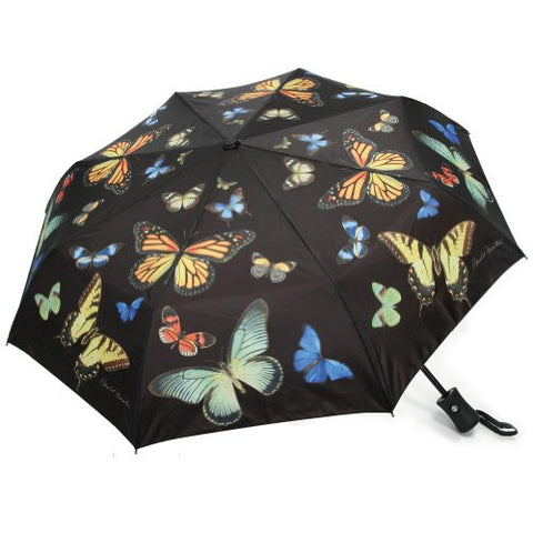Harold Feinstein Multi Butterfly Umbrella Collapsible Auto Open/Close