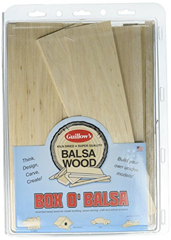 Guillow's Box O' Balsa Model Kit, Large, Random Sizes, 3-Pound Box