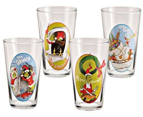 Dr. Seuss "The Grinch" 16 oz. Glass Set, Multicolor 3.5" x 3.5" x 5.75" (not in pricelist)