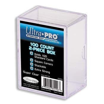 ULTRA PRO **(5x) 2-Piece Box** Holds 100 Cards Each PLASTIC STORAGE BOX Sports Cards & Gaming Decks