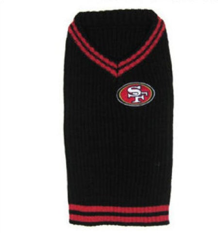 San Francisco 49ers Dog Sweater, black, small