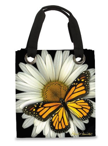 Harold Feinstein Modern Tote White Daisy Tote with Monarch