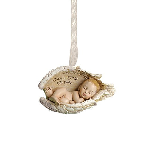 3.5" BABY IN WINGS ORN BABY'S FIRST XMAS
