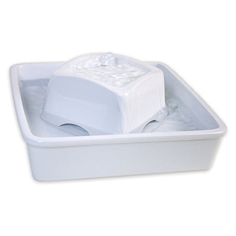 Peaceful Waters - White Ceramic Drinking Fountain 60 oz.
