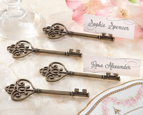 Key To My Heart Victorian-Style Key Place Card Holder (Set of 4)