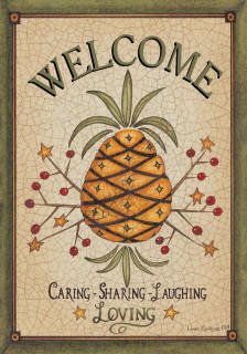 Country Primitive Welcome Pineapple House Flag 28 x 40