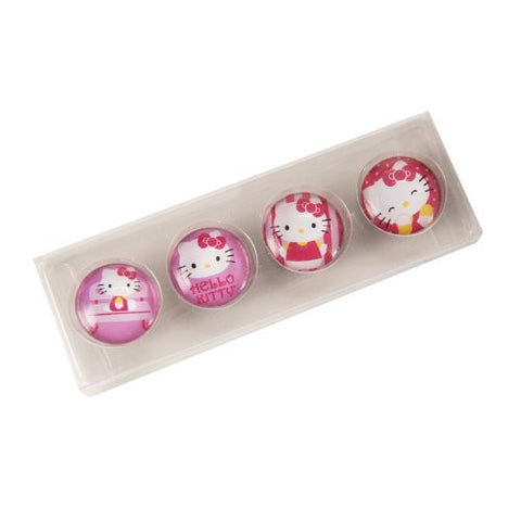 Hello Kitty 4 pc. Glass Magnet Set, Pink 1.25" x 0.25" x 1.25"