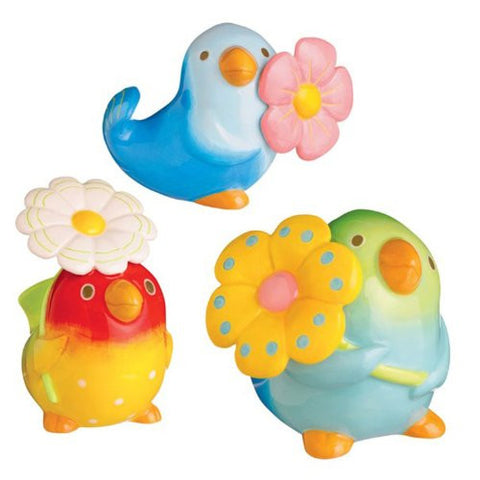 Bird Figurines Holding Flower
