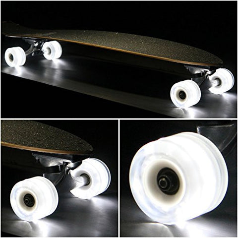 White 4-pack - 65mm/78a Long Board Wheel with ABEC-9 bearing