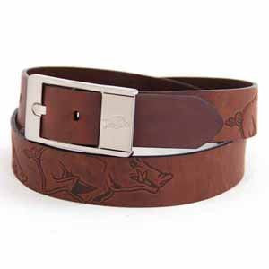 Arkansas Razorbacks NCAA Brandish Leather Belt - Size 40