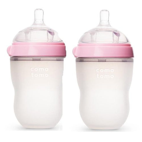 Natural Feel 8 oz Baby Bottle - Double Pack - Pink