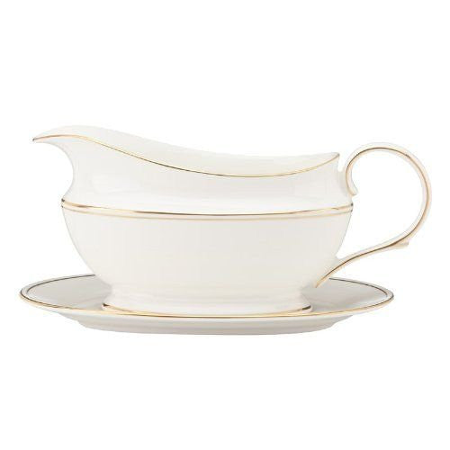 FEDERAL GOLD SAUCE BOAT & STAND