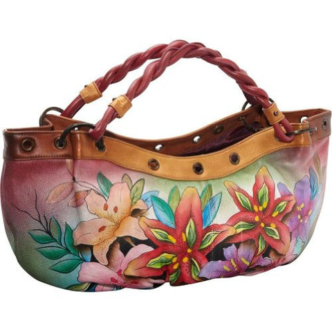 Luscious Lilies Ruched Hobo (Braided Handle)