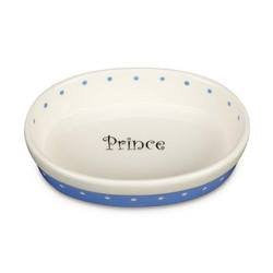Pet Studio Polka Dot Dishes - Periwinkle/Prince, 13 oz
