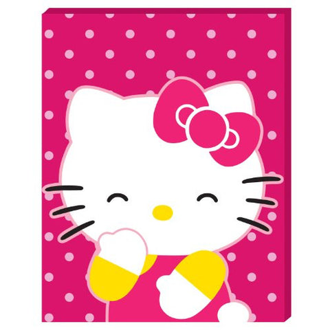 Hello Kitty Large Stretched Canvas, Pink 11" x 1" x 14"