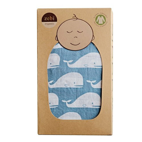 Swaddle Blanket, Blue Whale