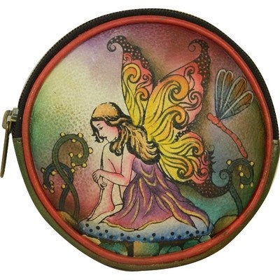 Enchanted Forest Fairy Round Key Pouch/ Coin Purse