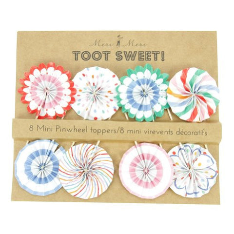 Toot Sweet Mini Pinwheel Toppers - 8 pcs - 9" x 7"