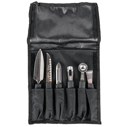 Victorinox Cutlery 6-Piece Garnishing Kit, black polypropylene handles