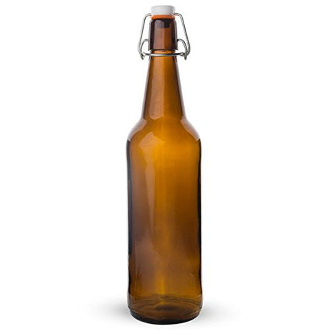 Amber Flip Top Bottles, 750 ml - Case/12