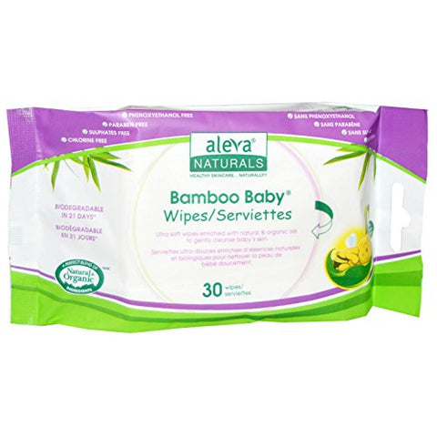 Aleva Naturals Bamboo Baby Wipes Travel Size 30ct