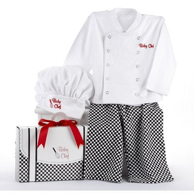 “Big Dreamzzz” Baby Chef Three Piece Layette in Culinary Themed Gift Box