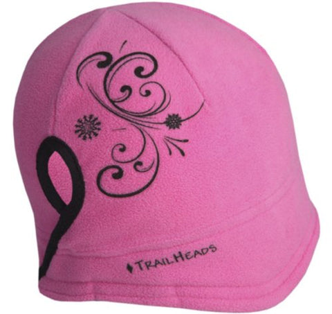 Women's Microfleece Ponytail Hat - Fuschia Swirl