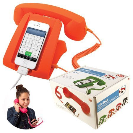 Talk Dock Mobile Device Handset and Charging Cradle color: orange