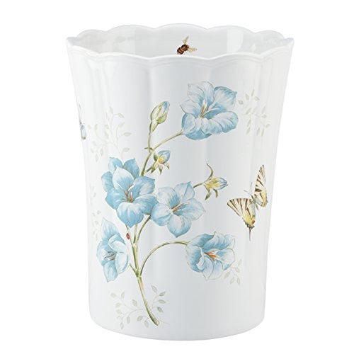 BLUE FLORAL GARDEN WASTE BASKET