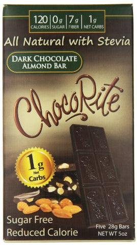 ChocoRite Dark Chocolate Bars, Almond, 5 Ounce