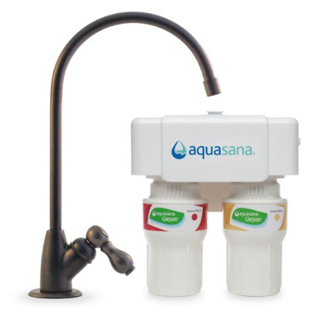 Aquasana AQ-5200.62 2-Stage Under Sink Water Filter System with Oil Rubbed Bronze Faucet