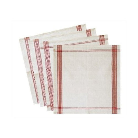 Unbleached Red Napkins (Set of 4), 16.5" x 16.5"