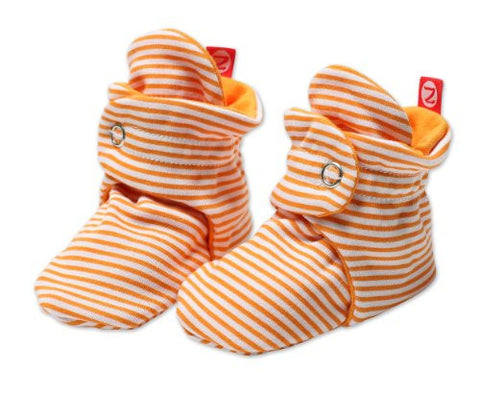 Zutano Candy Stripe Booties Orange 3 Months