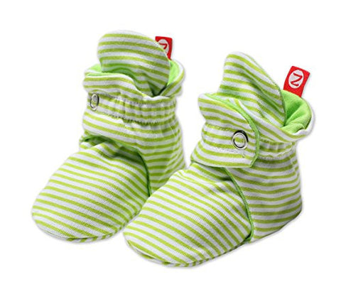 Zutano Candy Stripe Booties Lime 3 Months