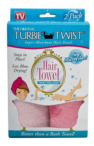 Turbie Twist Microfiber Hair Towel (2 Pack) Light Pink - Dark Pink