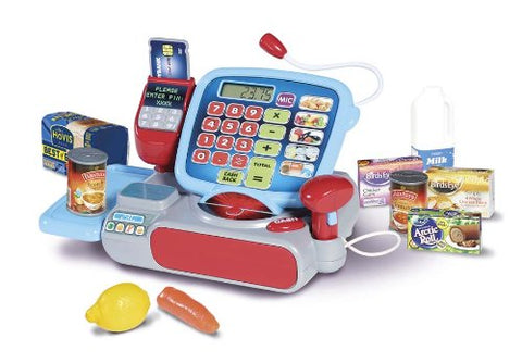 Super Market Till (Calculator and Microphone, Chip & Pin Feature, Scanner, Opening Cash Till and a Selection of Branded Play Food)
