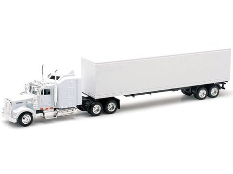1/43 Kenworth W900 with White Cab and White Trailer (Blank)