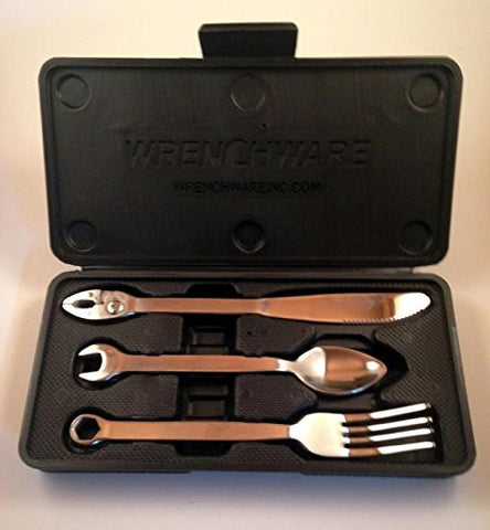 Wrenchware 3-Piece Silverware Cutlery Set Knife Fork & Spoon Handyman Tools