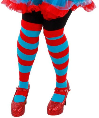 Cat in the Hat Thing 1 & 2 Striped Knee Highs
