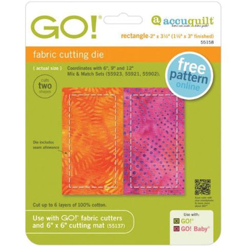 Accuquilt - Go! Fabric Cutting Die - Rectangle -1-1/2"X3"