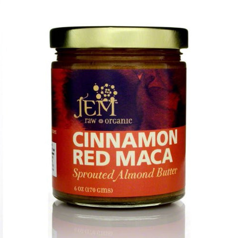 Jem Raw, Vegan, Organic Cinnamon Red Maca Almond Butter Spread 6 oz