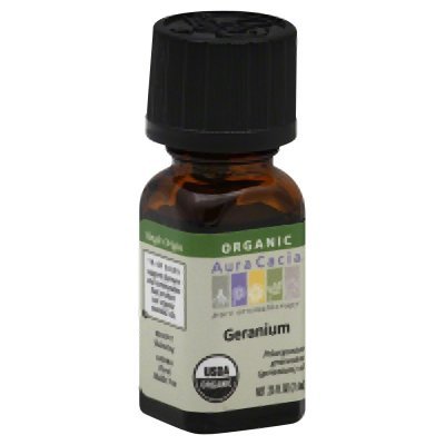 Aura Cacia Essential Oil Organic, Geranium, 0.25 oz