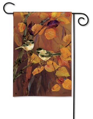 Autumn Chickadees Garden Flag, 12.5" x 18"