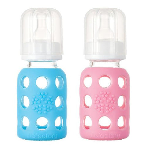 Baby Bottle Collection 4 oz - Sky and Pink