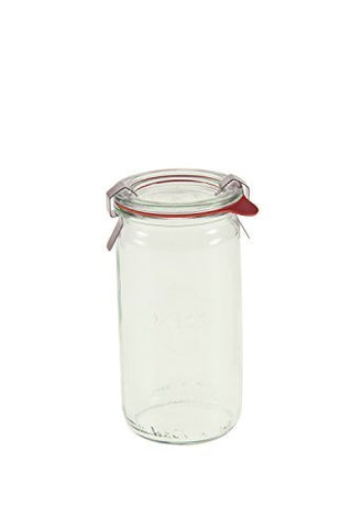 ¼ L Cylindrical Jar (6  jars w/ glass lids, 6 rings, & 12 clamps)