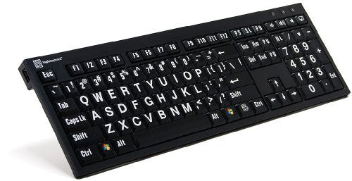 XL Print NERO PC Slim Line White on Black American English Keyboard