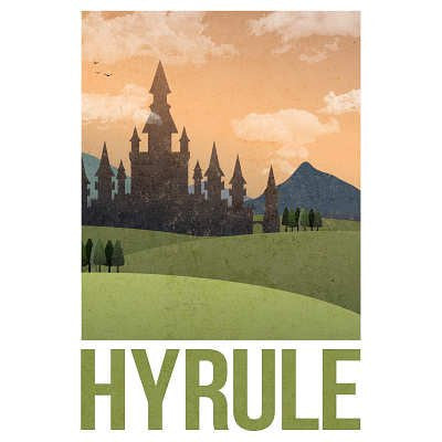 Hyrule Retro Travel Poster - 24x36