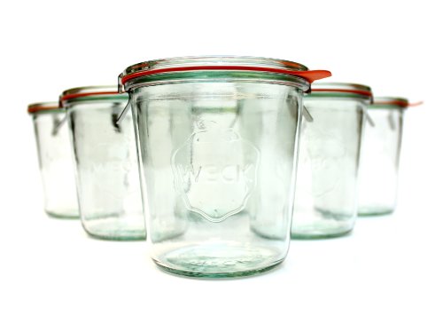 ½ L Mold Jar (6 jars w/ glass lids, 6 rings, & 12 clamps)