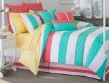 SOUTHERN TIDE CABANA STRIPE COMFORTER SETS FULL Comforter: 86"W x 90"L Standard Shams: 20"W x 26"L Bed Skirt: 54"W x 75"L + 15"Drop